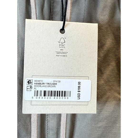 AllSaints Men's Size XL Moorland Brown Hanbury Straight Fit Trousers NWT - Picture 8 of 8